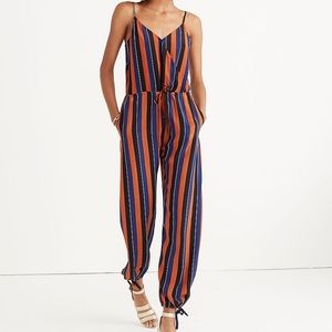 Madewell x No.6 Silk Playa Cami Jumpsuit in Multi Stripe